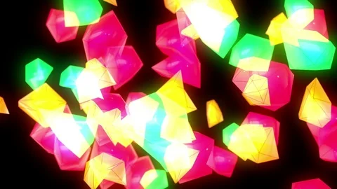Abstract Low Poly Particles Loop Background. Full HD 3D render 스톡 동영상 75403782