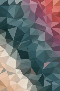 Abstract low-poly polygon art blends teal, navy, pink, and cream tones for .. 스톡 일러스트