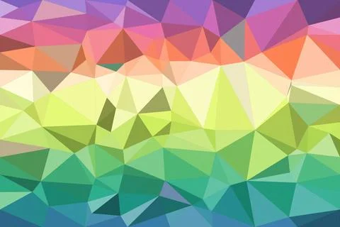 Abstract low-poly polygon backdrop in vibrant rainbow hues, featuring facet.. 스톡 일러스트