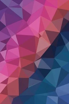 Abstract low-poly polygon background featuring vibrant pink and blue facets.. Illustrazione stock