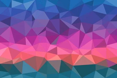 Abstract low-poly polygon pattern in pink, purple, and blue creates a moder.. Stock Illustration