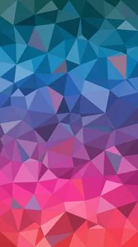 Abstract low-poly polygon pattern blends blue, teal, purple, and pink in a .. Stock Illustration