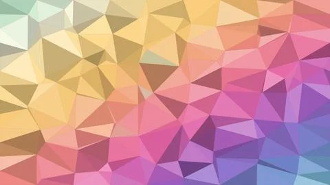 Abstract low-poly polygon pattern with pastel yellow, pink, and purple tone.. Stock Illustration