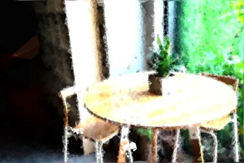 Abstract low poly scenic of coffee table. Stock Footage 204094188