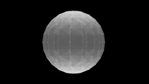 Abstract low poly sphere with connecting dots and lines forming a digital net Stockbeeldmateriaal 331032040