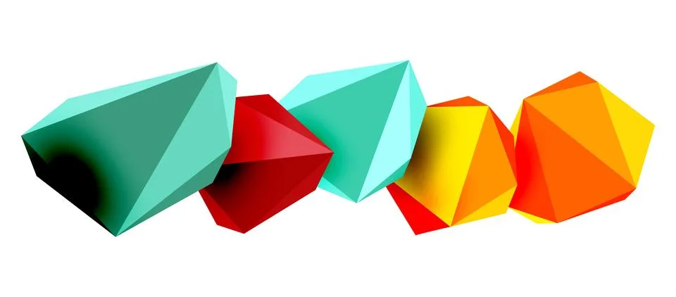 Abstract low poly stone design. Geometric 3d vector design element Illustrazione stock
