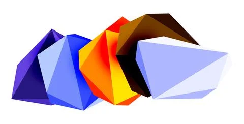 Abstract low poly stone design. Geometric 3d vector design element Illustrazione stock