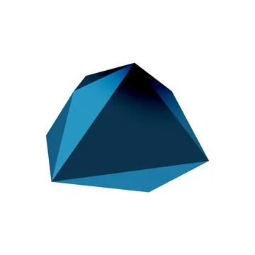 Abstract low poly stone design. Geometric 3d vector design element Illustrazione stock