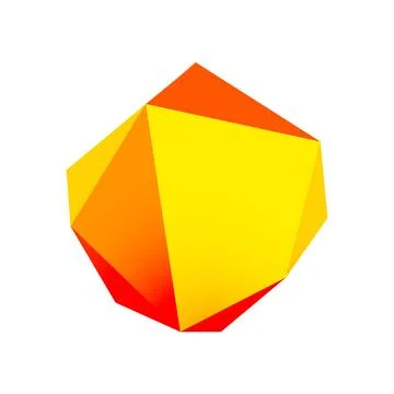 Abstract low poly stone design. Geometric 3d vector design element Stock Illustration