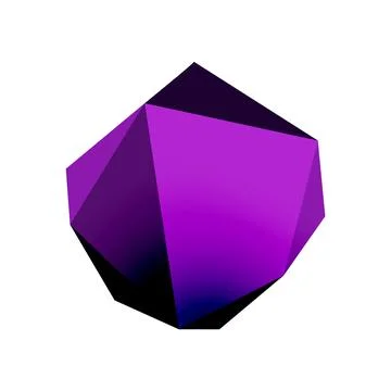 Abstract low poly stone design. Geometric 3d vector design element Stock Illustration