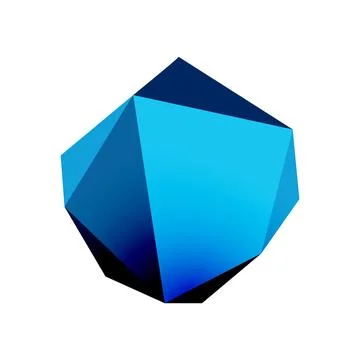 Abstract low poly stone design. Geometric 3d vector design element Stock Illustration