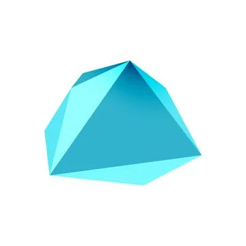 Abstract low poly stone design. Geometric 3d vector design element Illustrazione stock