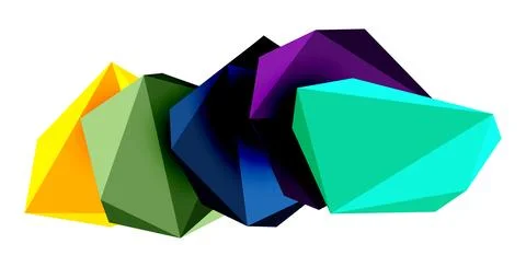 Abstract low poly stone design. Geometric 3d vector design element Illustrazione stock