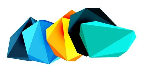 Abstract low poly stone design. Geometric 3d vector design element Illustrazione stock