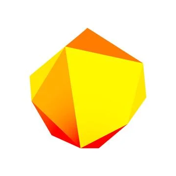 Abstract low poly stone design. Geometric 3d vector design element Stock Illustration