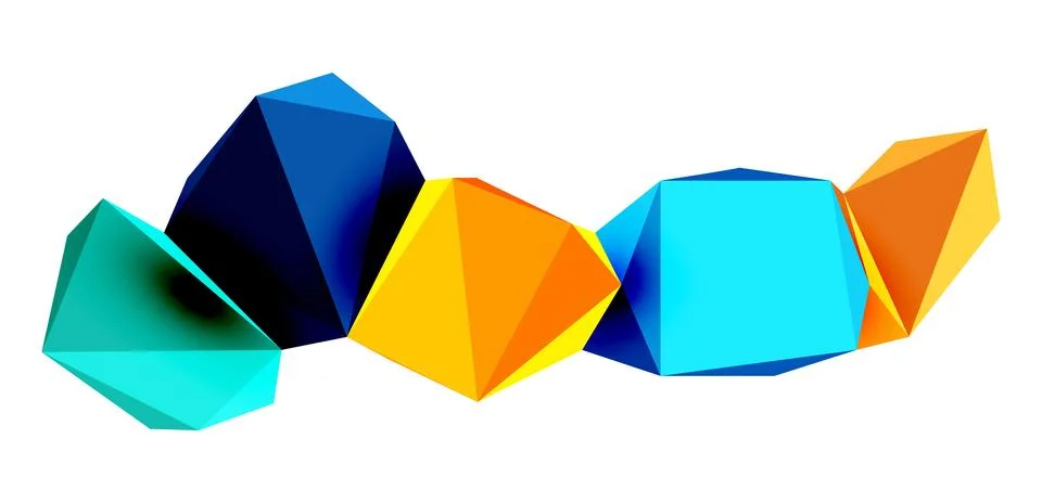 Abstract low poly stone design. Geometric 3d vector design element Illustrazione stock