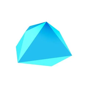 Abstract low poly stone design. Geometric 3d vector design element 스톡 일러스트
