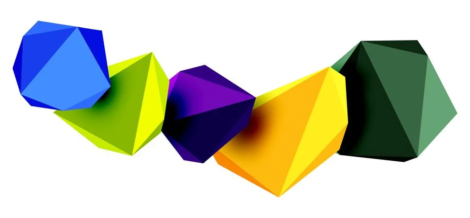 Abstract low poly stone design. Geometric 3d vector design element Illustrazione stock