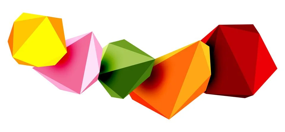 Abstract low poly stone design. Geometric 3d vector design element Illustrazione stock