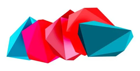 Abstract low poly stone design. Geometric 3d vector design element Illustrazione stock