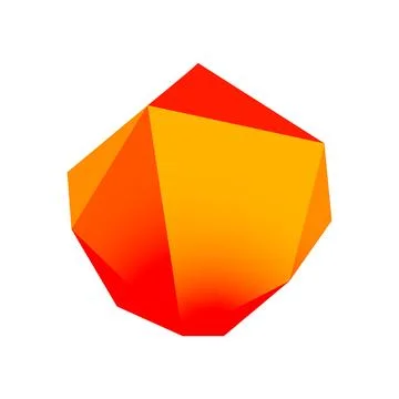 Abstract low poly stone design. Geometric 3d vector design element 스톡 일러스트