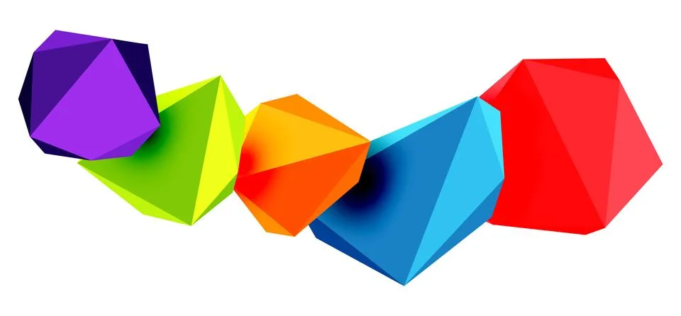 Abstract low poly stone design. Geometric 3d vector design element Stock Illustration
