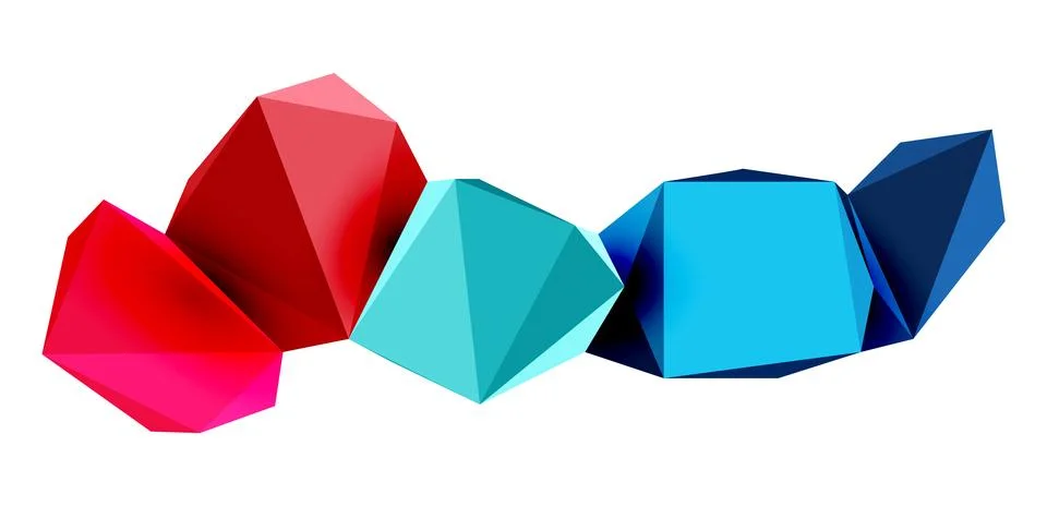 Abstract low poly stone design. Geometric 3d vector design element イラスト素材