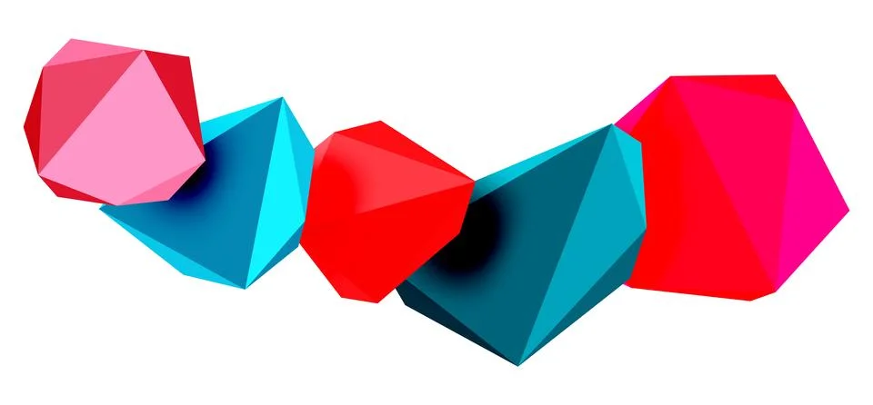 Abstract low poly stone design. Geometric 3d vector design element Illustrazione stock
