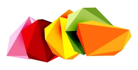 Abstract low poly stone design. Geometric 3d vector design element Illustrazione stock