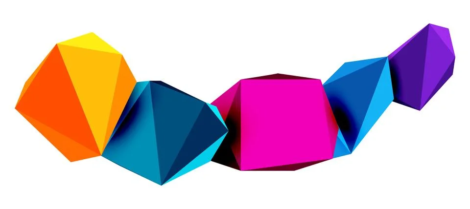 Abstract low poly stone design. Geometric 3d vector design element 스톡 일러스트