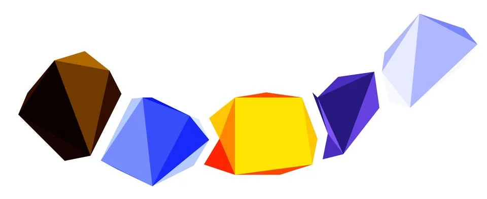 Abstract low poly stone design. Geometric 3d vector design element Stock Illustration