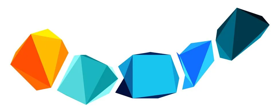 Abstract low poly stone design. Geometric 3d vector design element Stock Illustration