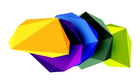 Abstract low poly stone design. Geometric 3d vector design element Stock-Illustration