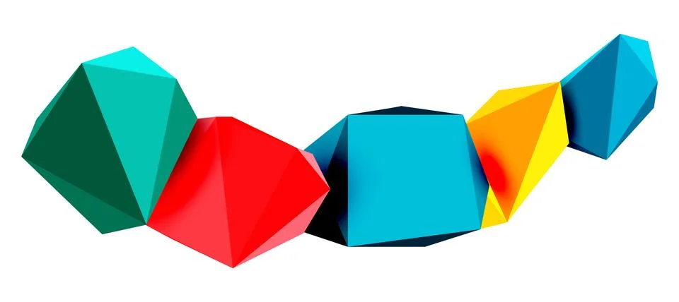 Abstract low poly stone design. Geometric 3d vector design element Stock Illustration