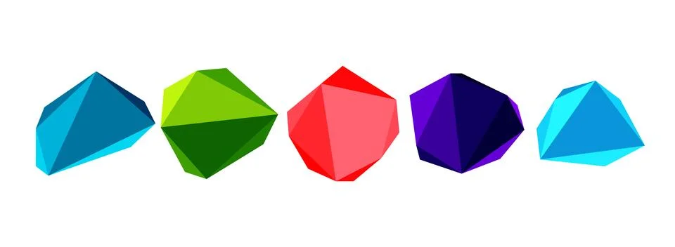 Abstract low poly stone design. Geometric 3d vector design element 스톡 일러스트