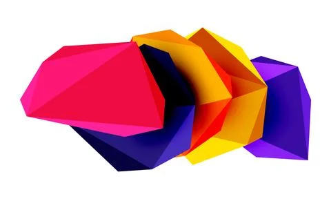 Abstract low poly stone design. Geometric 3d vector design element Illustrazione stock