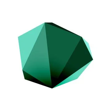Abstract low poly stone design. Geometric 3d vector design element Illustrazione stock