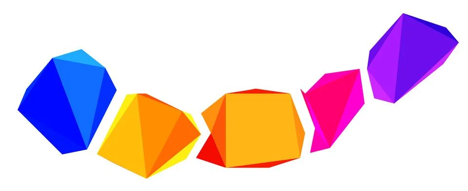 Abstract low poly stone design. Geometric 3d vector design element イラスト素材
