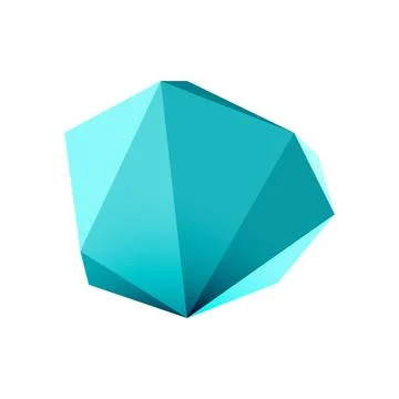 Abstract low poly stone design. Geometric 3d vector design element Stock Illustration