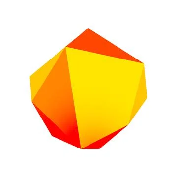 Abstract low poly stone design. Geometric 3d vector design element Illustrazione stock