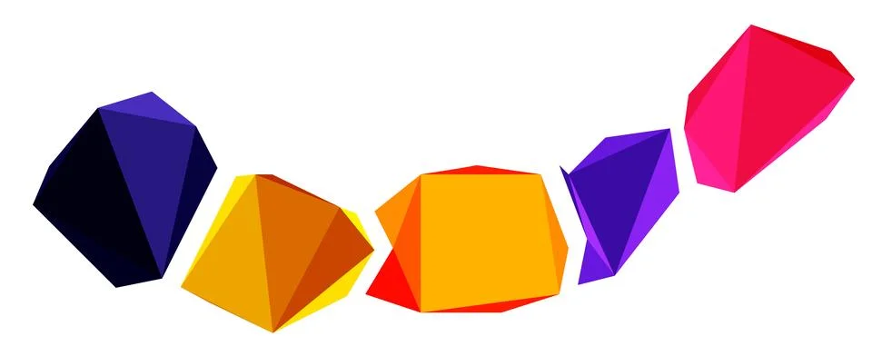Abstract low poly stone design. Geometric 3d vector design element Illustrazione stock