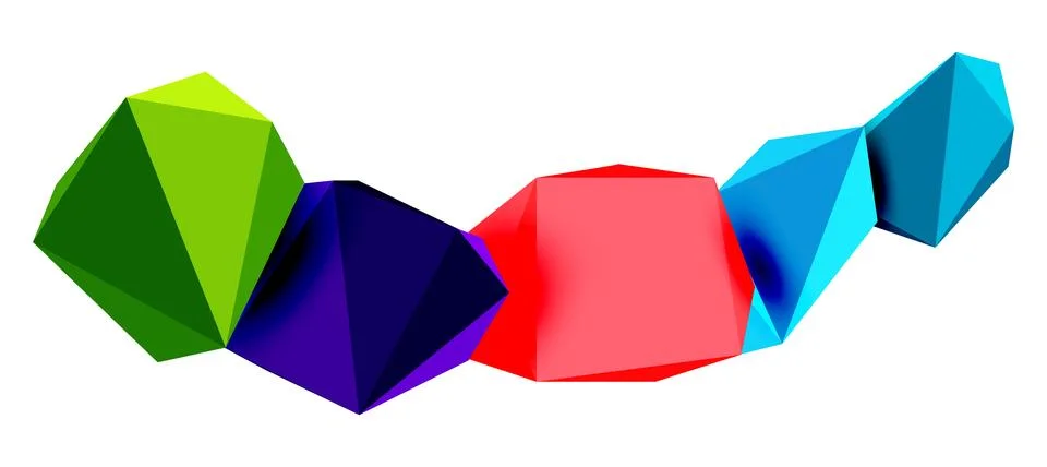 Abstract low poly stone design. Geometric 3d vector design element Illustrazione stock