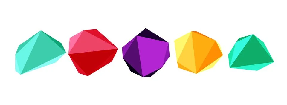 Abstract low poly stone design. Geometric 3d vector design element Illustrazione stock