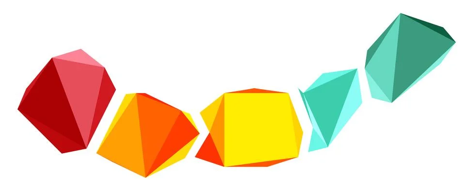 Abstract low poly stone design. Geometric 3d vector design element Stock Illustration