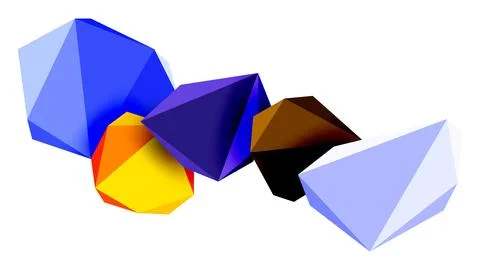Abstract low poly stone design. Geometric 3d vector design element 스톡 일러스트