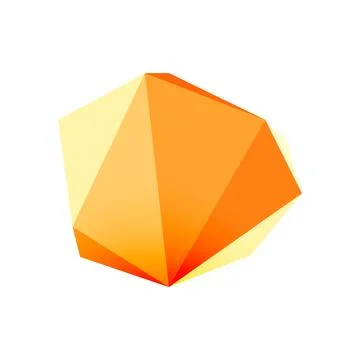 Abstract low poly stone design. Geometric 3d vector design element Illustrazione stock