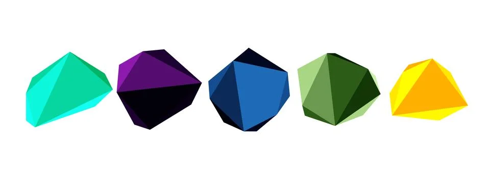 Abstract low poly stone design. Geometric 3d vector design element Illustrazione stock