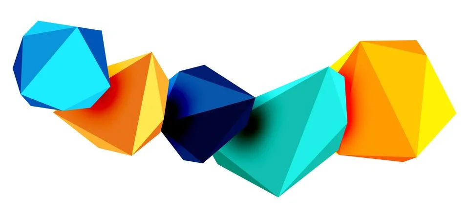 Abstract low poly stone design. Geometric 3d vector design element Stockillustratie