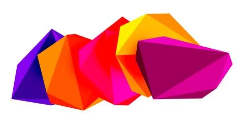 Abstract low poly stone design. Geometric 3d vector design element Stockillustratie