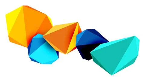 Abstract low poly stone design. Geometric 3d vector design element Illustrazione stock